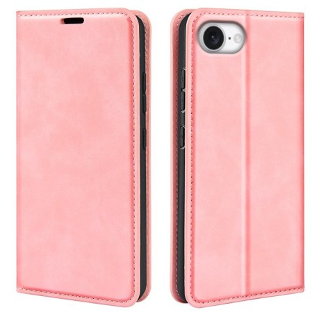 Чохол-книжка Retro Skin Feel Business Magnetic для iPhone 16e - рожевий