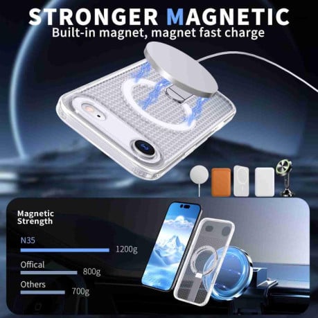 Чехол kalebol Honeycomb Cooling с MagSafe и подставкой на iPhone Air - прозрачный