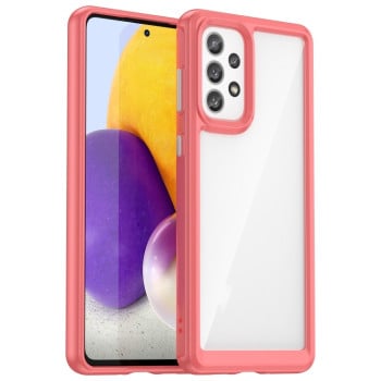Протиударний чохол Colorful Acrylic Series із кольоровою силіконовою боковиною на Samsung Galaxy A73 5G - червоний