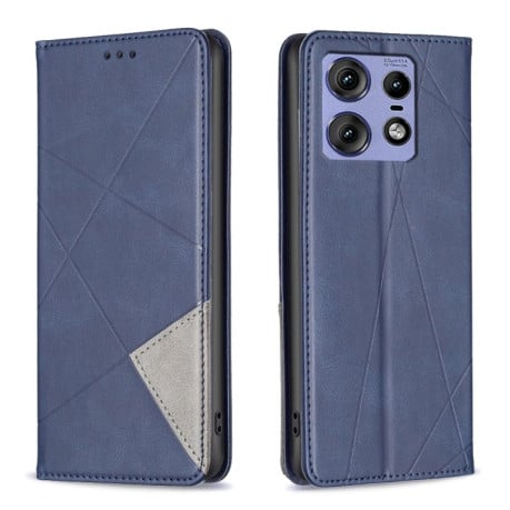 Чехол-книжка Rhombus Texture для Motorola Edge 50 Pro - синий
