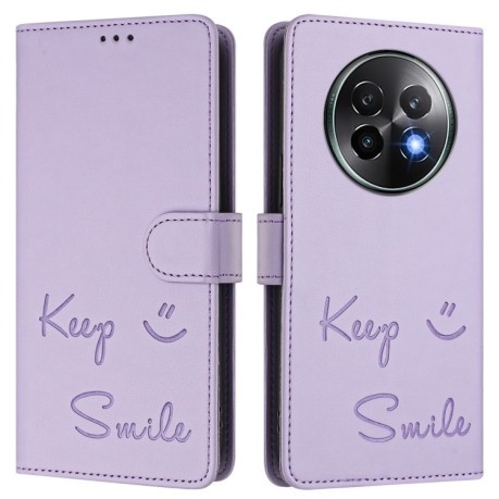 Чохол-книжка Embossing Stripe RFID для Realme 13+ 5G/13 Pro 5G/13 Pro+ - фіолетовий