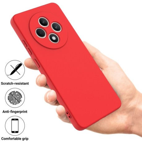 Силиконовый чехол Solid Color Liquid Silicone на OPPO Reno12 F/12 FS - красный