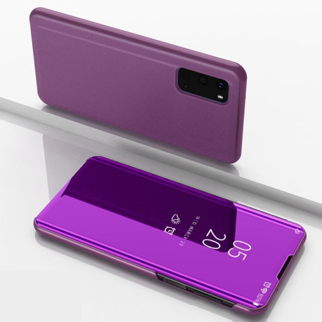 Чехол книжка Clear View на Samsung Galaxy S20 Electroplating Mirror-фиолетовый