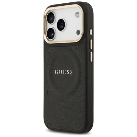 Оригинальный чехол Guess Peony Hot Stamp с MagSafe на iPhone 17 Pro - Black