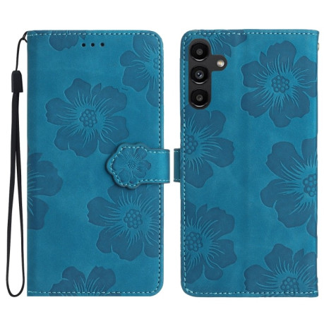 Чехол-книжка Flower Embossing Pattern для Samsung Galaxy A05s - синий