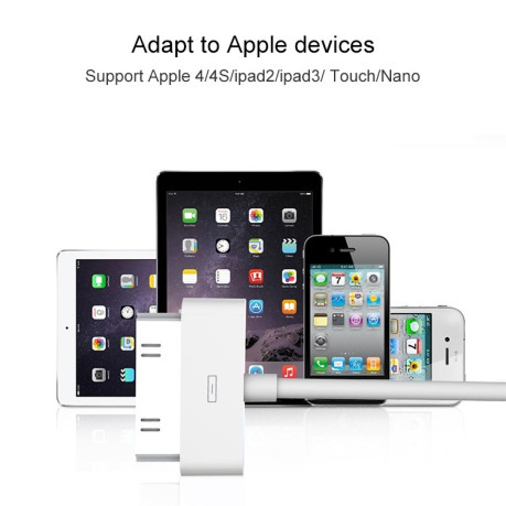 Кабель 2m 30 Pin Data Sync Cable For iPhone 4 &amp; 4S, iPhone 3GS / 3G, iPad 3 / iPad 2 / iPad - білий