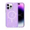 Противоударный чехол Terminator Style Glitter Powder MagSafe Magnetic для iPhone 15 Pro Max - фиолетовый