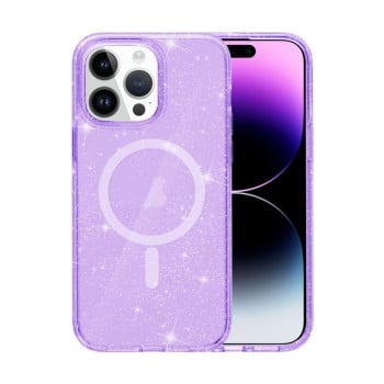 Протиударний чохол Terminator Style Glitter для iPhone 15 Pro - фіолетовий