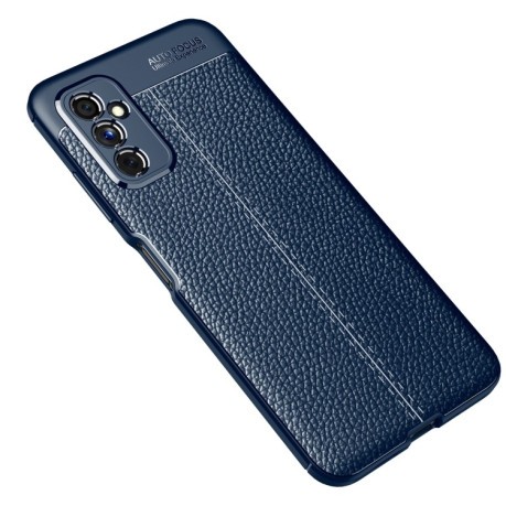 Протиударний чохол Litchi Texture для Samsung Galaxy M52 5G - синій