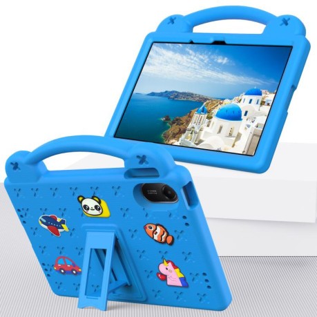 Противоударный чехол EVA Handle Kickstand Children для Xiaomi Redmi Pad 2 11 2025 - голубой