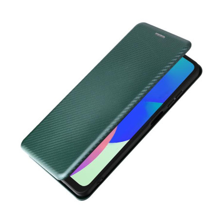 Чехол-книжка Carbon Fiber Texture на Samsung Galaxy M06 5G - зеленый