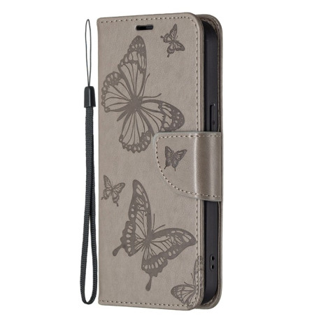 Чехол-книжка Butterflies Pattern на iPhone 13 Pro - серый