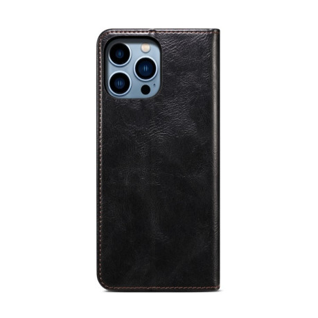 Чехол-книжка Simple Wax Crazy Horse для iPhone 16 Pro Max - черный