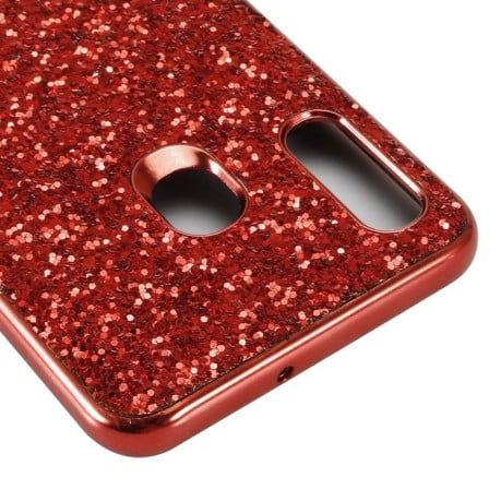 Ударопрочный чехол Glittery Powder на Samsung Galaxy A30- красный
