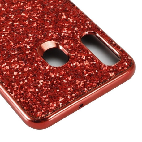 Ударопрочный чехол Glittery Powder на Samsung Galaxy A30- серебристый