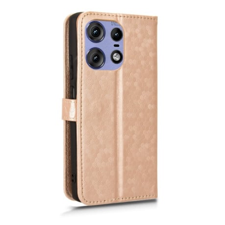 Чехол-книжка Honeycomb Dot для Motorola Edge 50 Pro - золотой