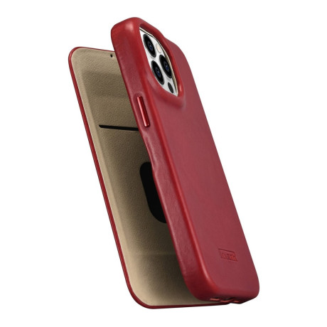 Шкіряній чохол-книжка iCarer CE Oil Wax Premium для iPhone 14 Pro Max - червоний