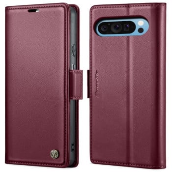 Чохол-книжка CaseMe 023 Butterfly Buckle Litchi Texture RFID Anti-theft Leather для Google Pixel 9 Pro XL - винно-червоний