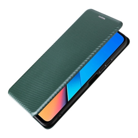 Чохол-книжка Carbon Fiber Texture на Xiaomi Redmi Redmi 12 4G/12 5G/Note 12R/POCO M6 Pro 5G - зелений