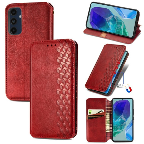 Чехол-книжка Cubic Grid для Samsung Galaxy A16 5G - красный
