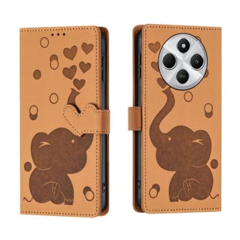 Чохол-книжка Cartoon Elephant Embossed Leather для Xiaomi Redmi A4 5G - жовтий