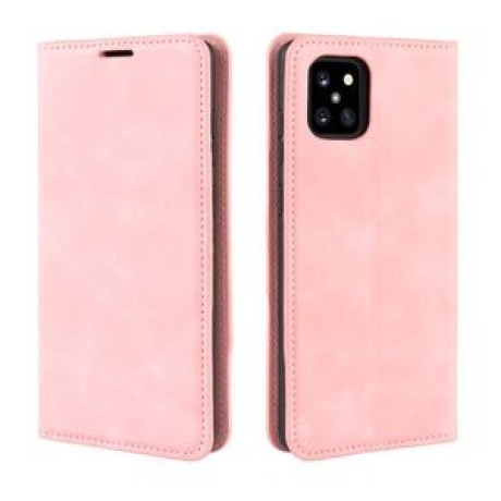 Чехол-книжка Retro-skin Business Magnetic Suction на Samsung Galaxy A81 / M60S / Note 10 Lite -розовый