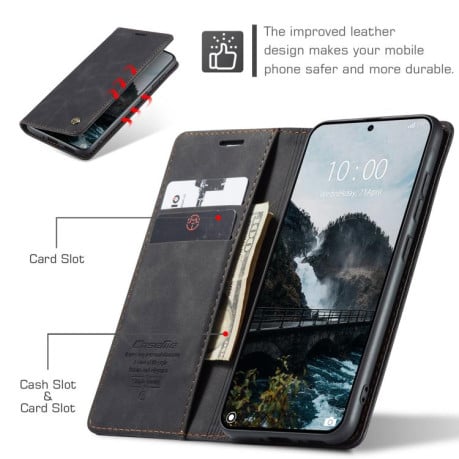 Чехол-книжка CaseMe-013 многофункциональный с кармашком на карт на Xiaomi 15T Pro - черный
