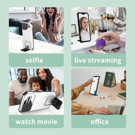 Чохол протиударний Stereoscopic Holder Sliding для Vivo V23 5G - білий