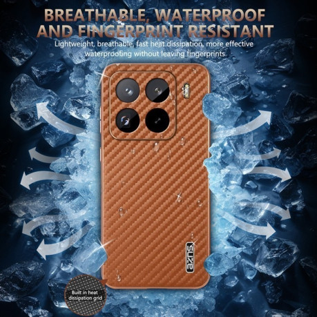 Ударозахисний чохол AZNS Electroplated Edge Carbon Fiber Texture на Xiaomi 15 Pro - чорний