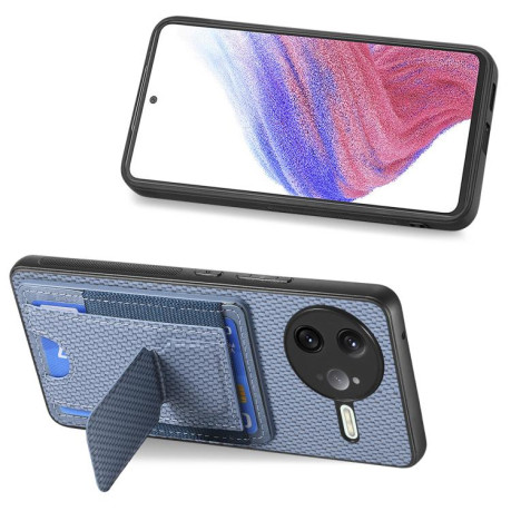 Противоударный чехол Carbon Fiber Card Bag для Redmi K80 Pro / Poco F7 Ultra - синий