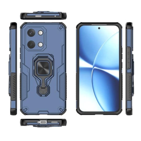 Противоударный чехол Metal Kickstand TPU Hybrid PC на Xiaomi Redmi Turbo 5 Max / Poco X8 Pro Max — синий