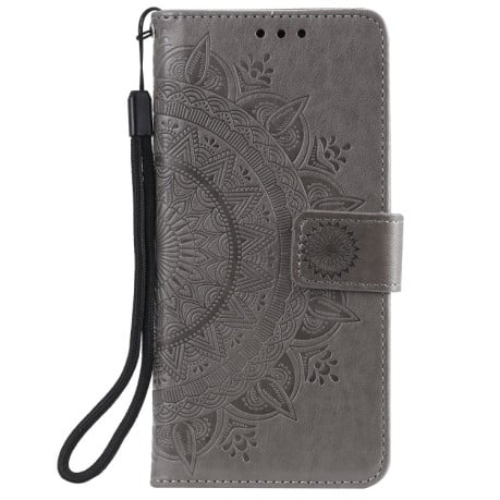 Чохол-книжка Totem Flower для iPhone 14 Pro Max - сірий