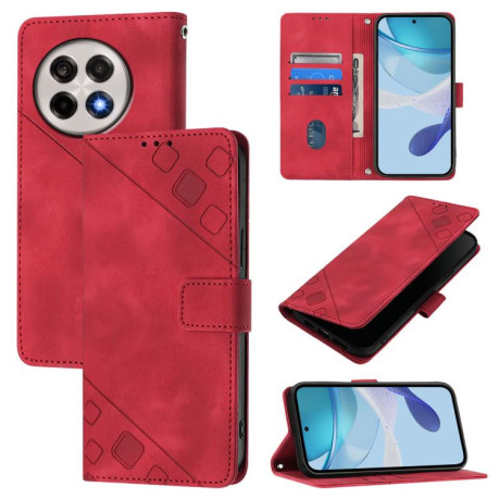 Чохол-книжка Skin-feel Embossed для OnePlus 13R/Ace 5/Ace 5 Pro - червоний