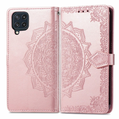 Чохол-книжка Lucky Clover Halfway Mandala Embossing Pattern Samsung Galaxy M32/A22 4G - рожеве золото