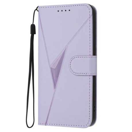 Чехол-книжка Triangle Pattern Buckle Clasp Leather на Xiaomi Redmi Note 14 Pro 4G - фиолетовый
