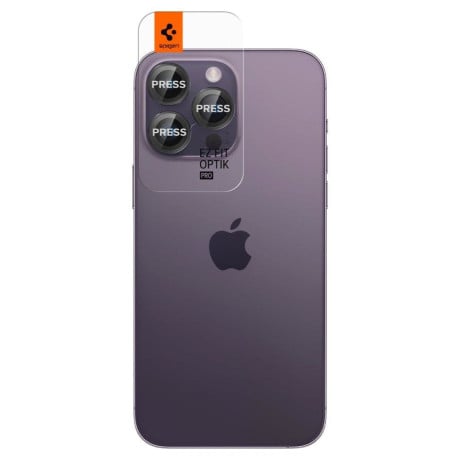 Комплект защитных стекол 2шт на камеру Spigen Optik.Tr Camera Lens для iPhone 14 Pro Max - Black