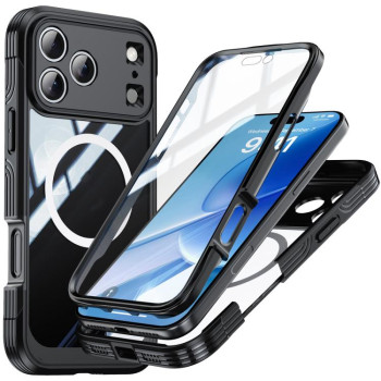 Двосторонний противоударный чехол Life Waterproof MagSafe Magnetic Rugged для iPhone 17 Pro Max - черный
