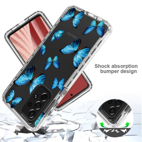 Противоударный чехол Transparent Painted для Samsung Galaxy A73 - Blue Butterflies