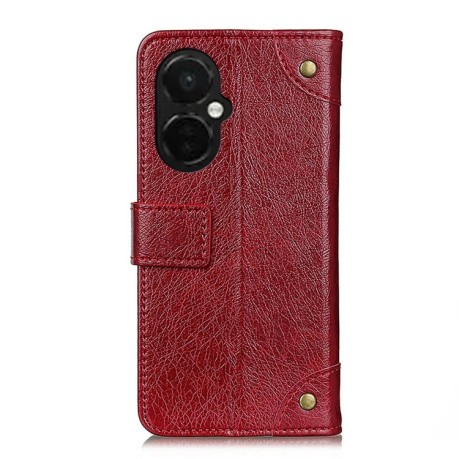 Чехол-книжка Copper Buckle Nappa Texture для OnePlus Nord N30/CE 3 Lite - винно-красный
