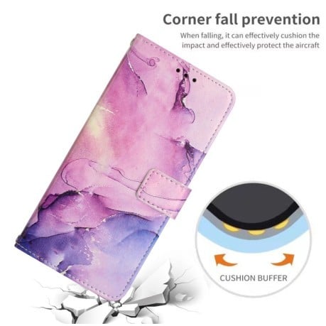 Чохол-книжка Painted Marble Pattern для Xiaomi Redmi Note 11E/Redme 10 5G - фіолетовий