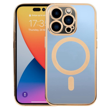Противоударный чехол MagSafe Electroplating Straight для iPhone 14 Pro - золотой
