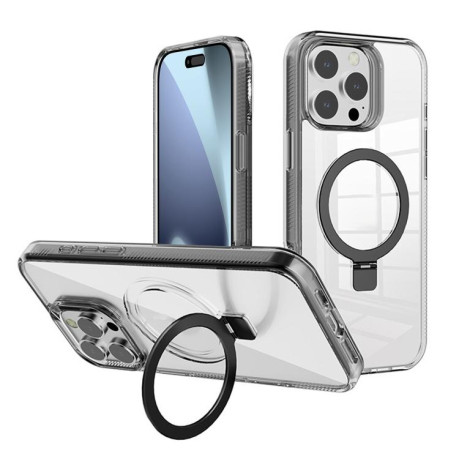 Противоударный чехол Kalebol MagSafe Holder Simple Clear для iPhone 17 Pro Max - черный