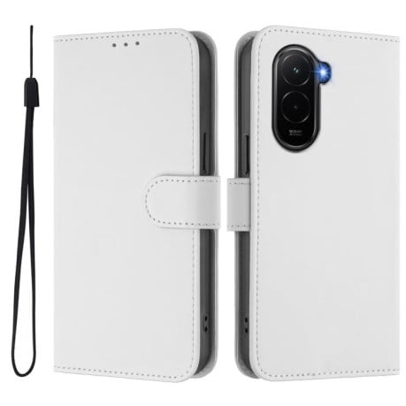 Чехол-книжка с мягким покрытием (Skin Feel) со шнурком на Xiaomi Poco M7 4G 169mm - белый