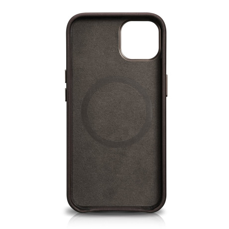 Кожаный чехол iCarer Leather Oil Wax (MagSafe) для iPhone 14/13 - кофейный