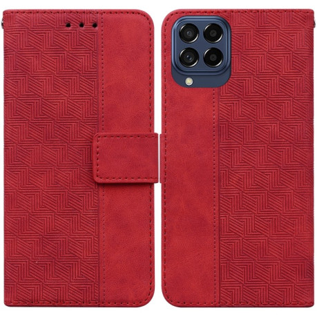 Чехол-книжка Geometric Embossed на Samsung Galaxy M33 5G 165,4mm - красный
