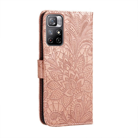Чохол-книжка Lace Flower для Xiaomi Redmi Note 11 4G Global / Note 11S - рожеве золото