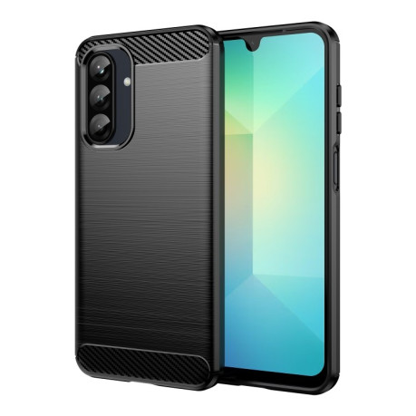 Противоударный чехол Brushed Texture Carbon Fiber на Samsung Galaxy A26 5G - черный