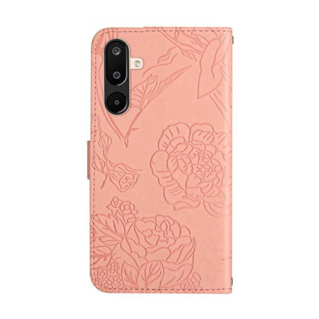 Чехол-книжка Embossed Butterfly для Samsung Galaxy M16 5G - розовый