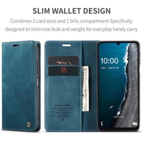 Чехол-книжка CaseMe-013 многофункциональный с кармашком на карт на Samsung Galaxy A07/A06 - синий