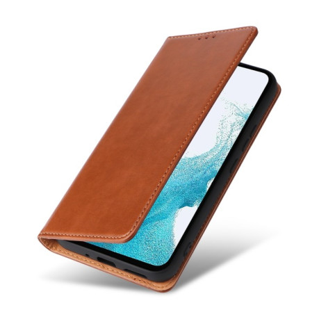 Шкіряний чохол-книжка Fierre Shann Genuine leather Samsung Galaxy S23 FE 5G - коричневий